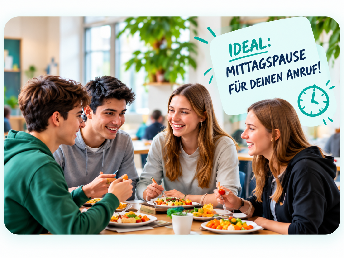 Ideal: Mittagspause für deinen Anruf