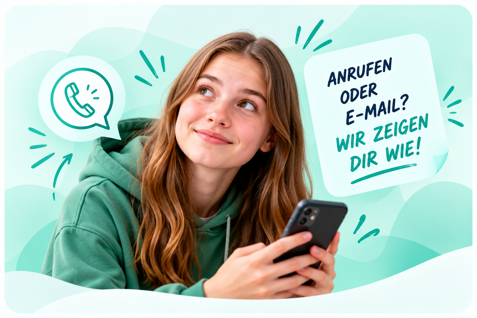 Anrufen oder E-Mail? Wir zeigen dir wie