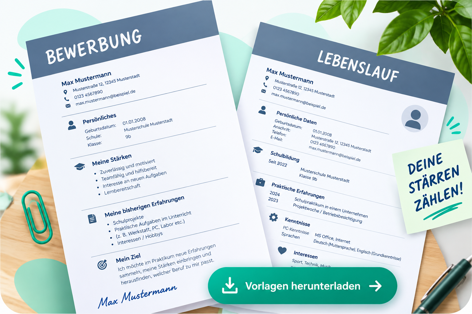 Bewerbungsvorlagen zum Download